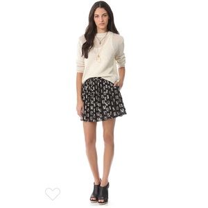 Madewell Black Cream Bernadette Flare Mini Skirt S